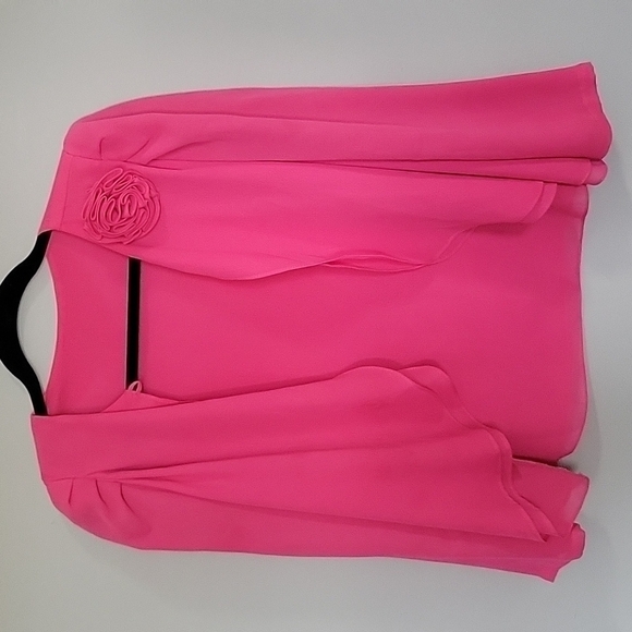 Pink cardigan, pink blouse, size Small - Picture 3 of 6
